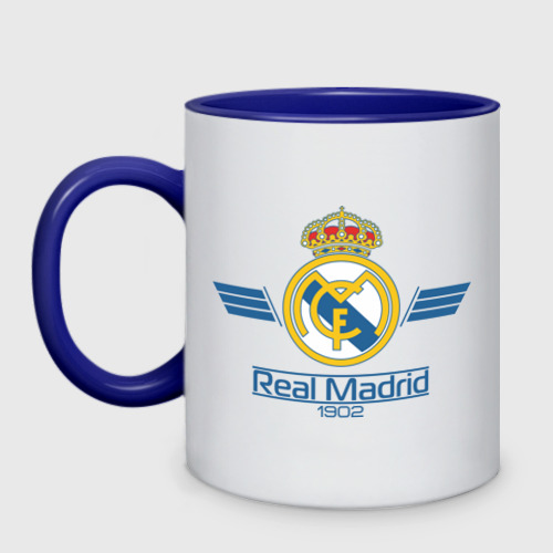 Кружка двухцветная Real Madrid 1902, цвет белый + синий