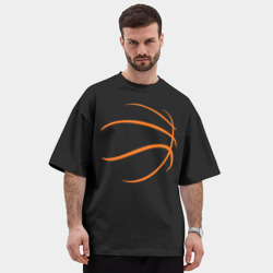Мужская футболка Oversize хлопок premium Баскетбольный мяч - фото 2