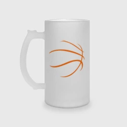 Кружка пивная матовое стекло Баскетбольный мяч