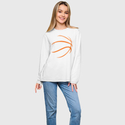 Женский лонгслив oversize хлопок Баскетбольный мяч - фото 2