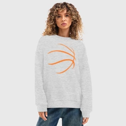 Женский свитшот oversize без начеса хлопок Баскетбольный мяч - фото 2