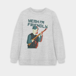 Женский свитшот oversize без начеса хлопок Im friendly