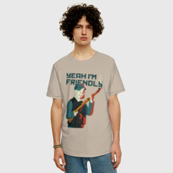 Мужская футболка хлопок Oversize Im friendly - фото 2