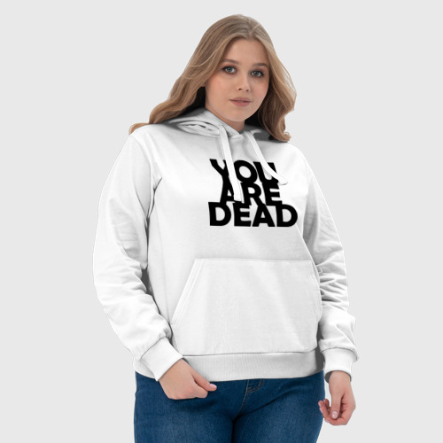 Женская толстовка хлопок You are dead, цвет белый - фото 6