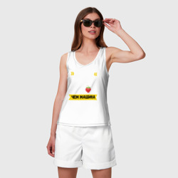 Женская майка хлопок Лучше девушка без писи чем машина Мицубиси - фото 2