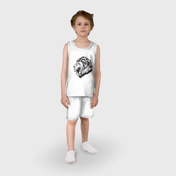 Детская пижама с шортами хлопок Лев в наушниках - фото 2