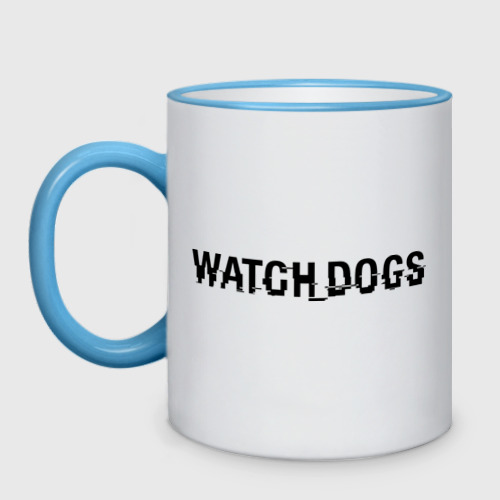 Кружка двухцветная Watch Dogs, цвет Кант небесно-голубой