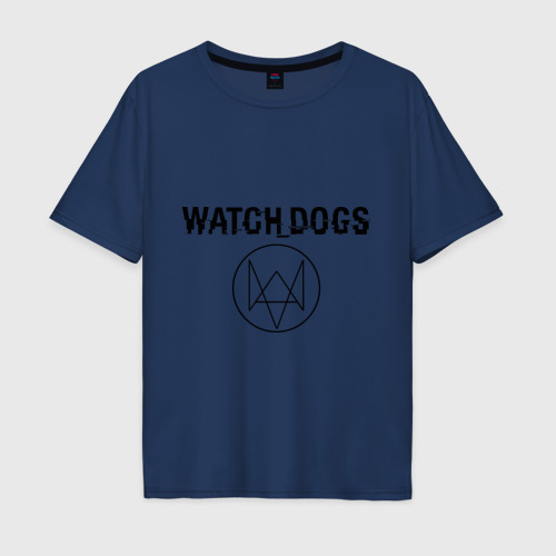 Мужская футболка хлопок Oversize с принтом Watch Dogs, вид спереди #2