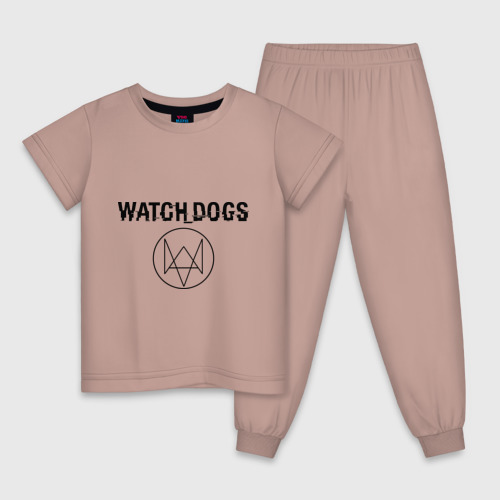 Детская пижама хлопок с принтом Watch Dogs, вид спереди #2