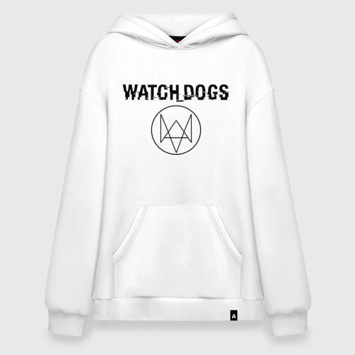 Худи SuperOversize хлопок Watch Dogs, цвет белый