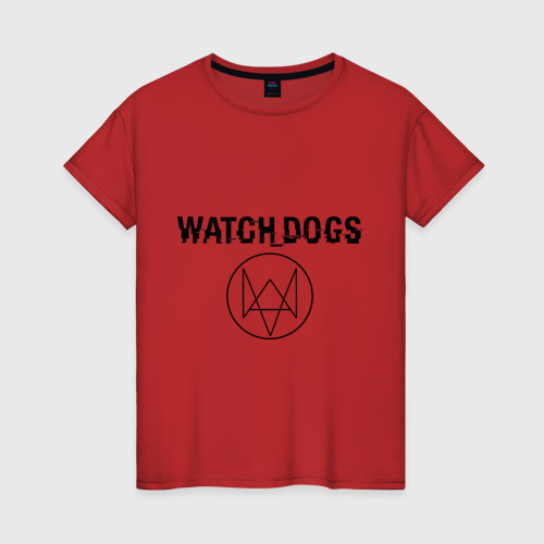 Женская футболка хлопок с принтом Watch Dogs, вид спереди #2