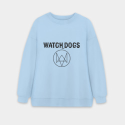 Женский свитшот oversize без начеса хлопок Watch Dogs