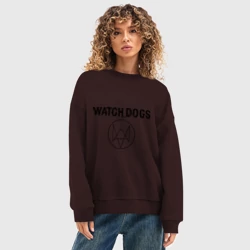 Женский свитшот oversize без начеса хлопок Watch Dogs - фото 2