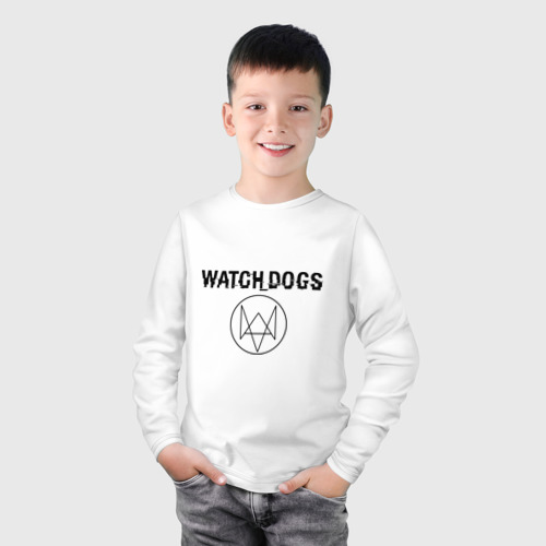 Детский лонгслив хлопок Watch Dogs, цвет белый - фото 3