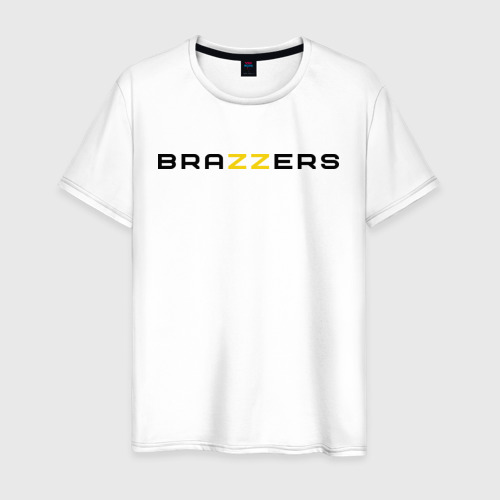 Мужская футболка из хлопка с принтом Brazzers, вид спереди №1