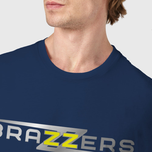 Мужская футболка хлопок Brazzers, цвет темно-синий - фото 6