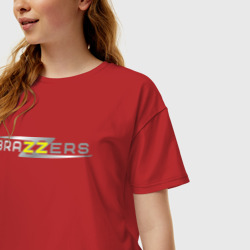 Женская футболка хлопок Oversize Brazzers - фото 2