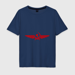 Мужская футболка хлопок Oversize Серп и молот в виде орла
