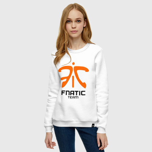 Женский свитшот хлопок Fnatic Dota 2, цвет белый - фото 3