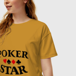 Женская футболка хлопок Oversize Poker Stars - фото 2