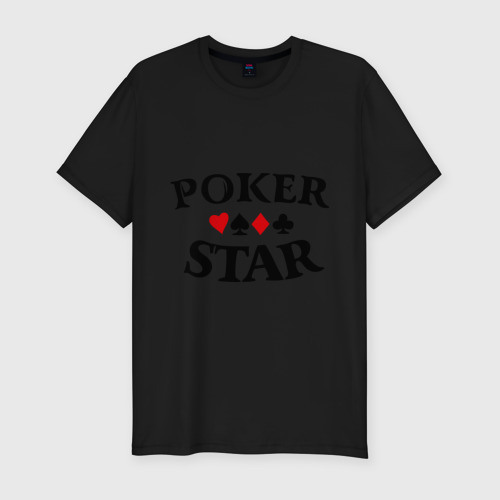 Мужская футболка хлопок Slim Poker Stars, цвет черный