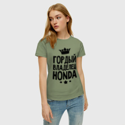 Женская футболка хлопок Гордый владелец Honda - фото 2