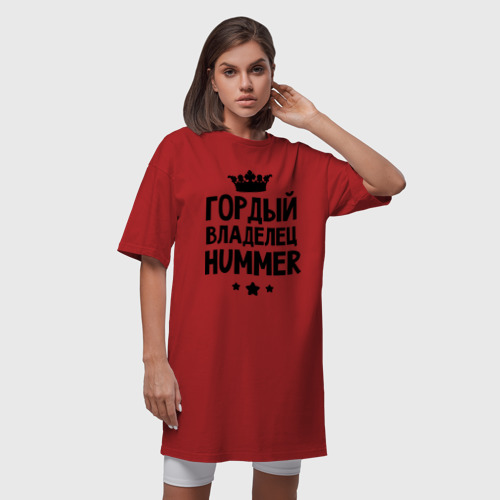 Платье-футболка хлопок Гордый владелец Hummer, цвет красный - фото 5