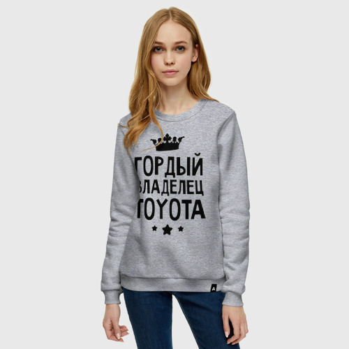 Женский свитшот хлопок Гордый владелец Toyota, цвет меланж - фото 3