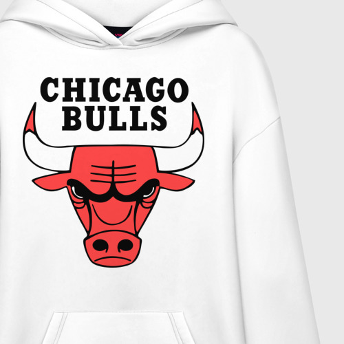 Худи SuperOversize хлопок Chicago Bulls, цвет белый - фото 3