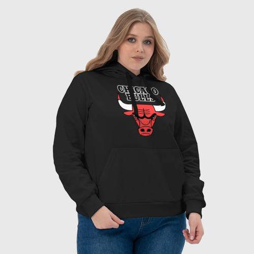 Женская толстовка хлопок Chicago Bulls, цвет черный - фото 6