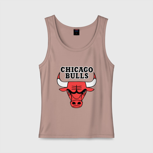 Женская майка хлопок Chicago Bulls, цвет пыльно-розовый