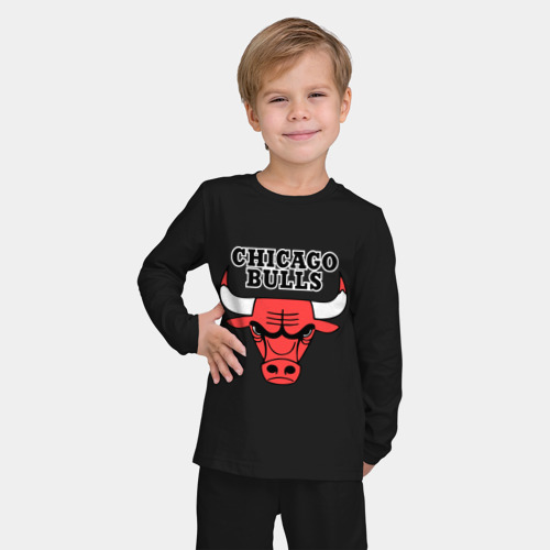 Детская пижама с лонгсливом хлопок Chicago Bulls, цвет черный - фото 3