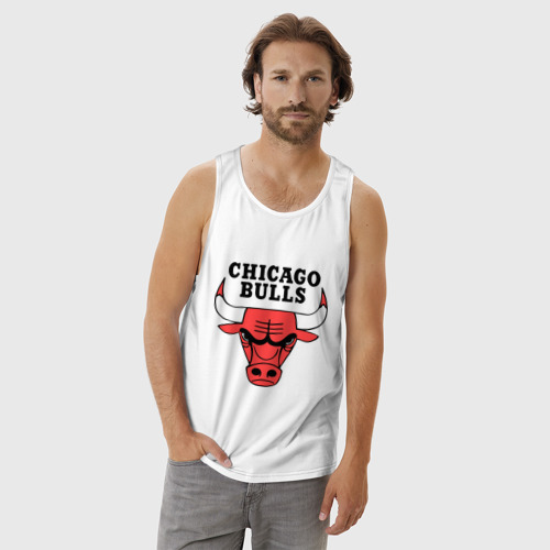 Мужская майка хлопок Chicago Bulls, цвет белый - фото 3