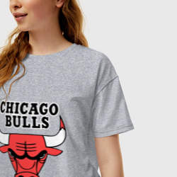 Женская футболка хлопок Oversize Chicago Bulls - фото 2