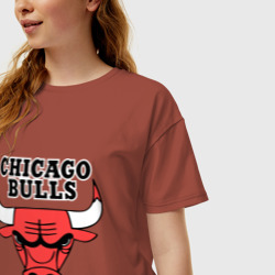 Женская футболка хлопок Oversize Chicago Bulls - фото 2