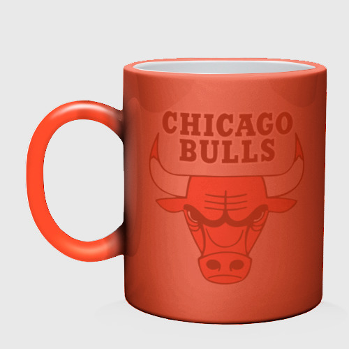 Кружка хамелеон Chicago Bulls, цвет белый + красный - фото 3