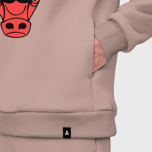 Мужской костюм oversize хлопок Chicago Bulls, цвет пыльно-розовый - фото 6