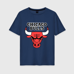 Женская футболка хлопок Oversize Chicago Bulls