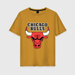 Женская футболка хлопок Oversize Chicago Bulls