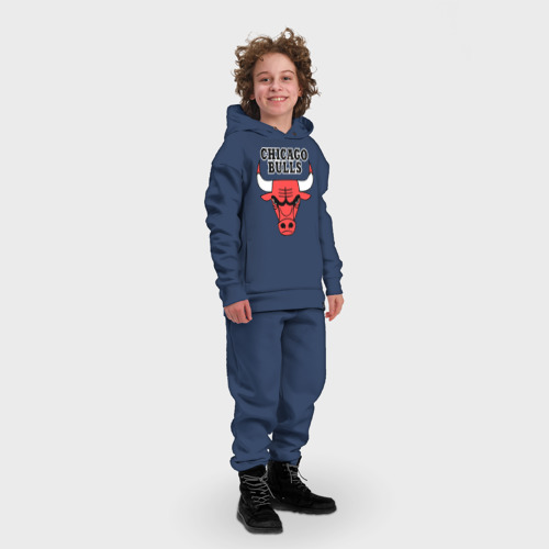 Детский костюм хлопок Oversize Chicago Bulls, цвет темно-синий - фото 3