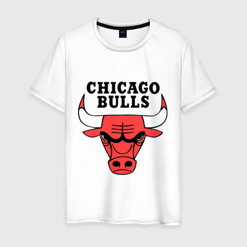 Мужская футболка хлопок Chicago Bulls, цвет белый