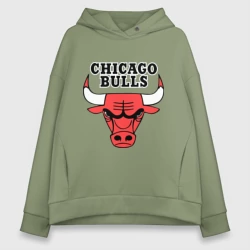 Женское худи Oversize хлопок Chicago Bulls