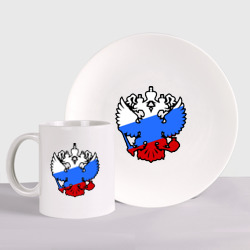 Набор: тарелка + кружка Герб России