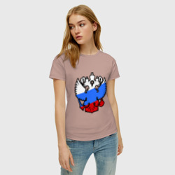 Женская футболка хлопок Герб России - фото 2