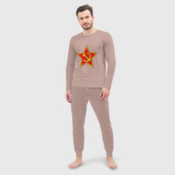 Мужская пижама с лонгсливом хлопок Звезда с серпом п и молотом - фото 2