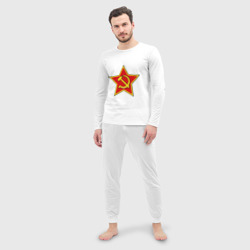 Мужская пижама с лонгсливом хлопок Звезда с серпом п и молотом - фото 2
