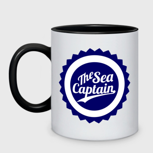 Кружка двухцветная Sea captain, цвет белый + черный