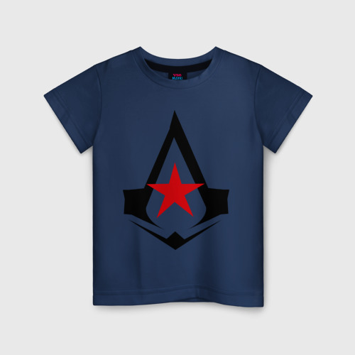 Детская футболка хлопок Русский ассассин, цвет темно-синий