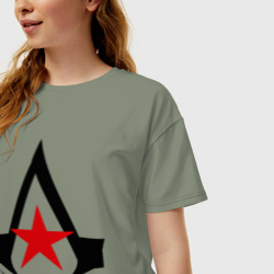 Женская футболка хлопок Oversize Русский ассассин - фото 2