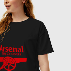 Женская футболка хлопок Oversize Arsenal - фото 2